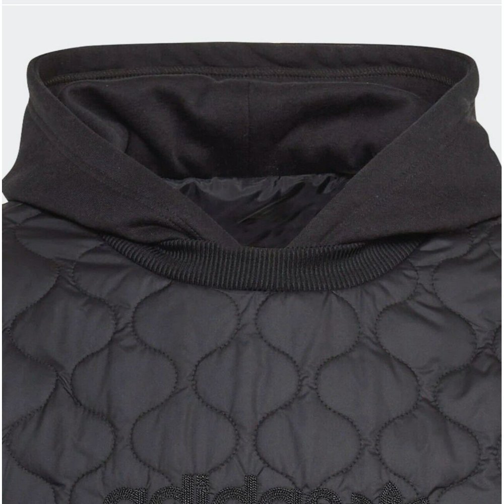 New ADIDAS MEN's ONION QUILT HOODIE COLOR BLACK - SIZE L - Picture 6 of 6
